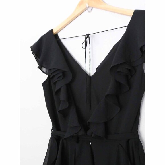 Bardot Emily Frill Maxi Dress with Ruffle Overlay 4 XS Black Dark Romantic $129 - Picture 14 of 16